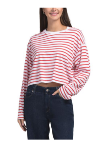 Image of sale on Striped Classic Jersey Long Sleeve Cotton Tee