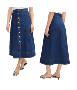 Image of sale on Buttoned Denim Midi Skirt