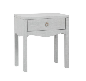 Image of sale on 23x26x15 Linen Wrapped Swoop 1 Drawer Side Table