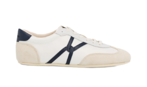 Image of sale on Riviera Mixed Leather Slim Trainer Sneakers