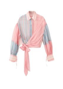 Image of sale on Striped Blouse with Bow