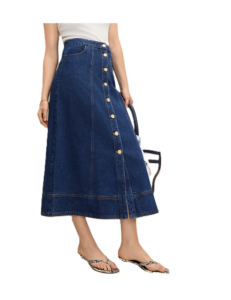 Image of sale on Buttoned Denim Midi Skirt