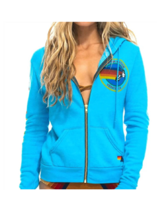 Image of sale on Logo Zip Hoodie in Neon Blue Size Xl