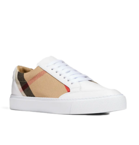 Image of sale on Salmond Check Leather Low-top Sneakers