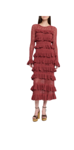 Image of sale on Wanderlust Lace Frill Midi Dress