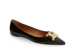 Image of sale on Kate Chain Detail Pointed Toe Flat (women)