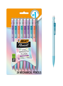 Image of sale on Bic Xtra-smooth Pastel Mechanical Pencils with Erasers, Medium Point (0.7mm), 24-count Pack