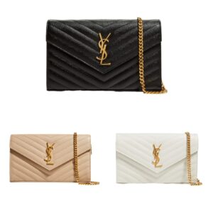 Image of sale on Ysl Monogram Large Wallet on Chain in Grained Leather