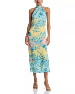 Image of sale on Printed Halter Midi Dress