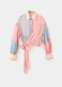 Image of sale on Striped Blouse with Bow