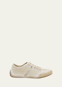 Image of sale on Slim Mesh and Leather Low-top Sneakers