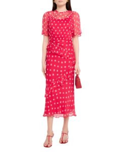 Image of sale on Vida-e Polka Dot Frill Midi Dress