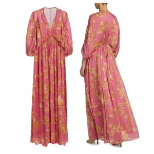 Image of sale on Floral A-line Caftan Maxi Dress
