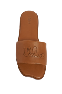 Image of sale on Soleil Leather Flat Slide Sandals