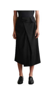 Image of sale on Draped Wool Wrap-Effect Midi Skirt