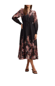 Image of sale on Courtney Floral Long Sleeve Midi Dress