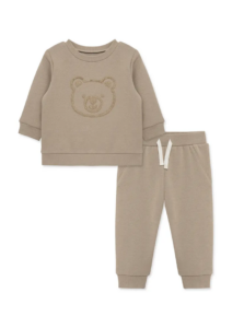 Image of sale on Kids' Embroidered Bear Fleece Crewneck Sweatshirt & Joggers Set