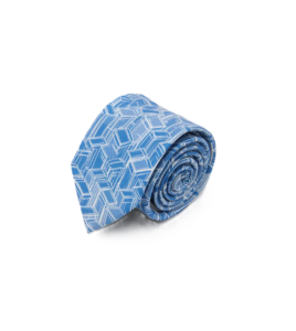 Image of sale on Geometric Cube Printed Silk Tie