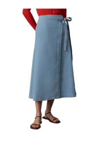 Image of sale on Solstice Denim Wrap Maxi Skirt