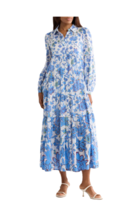 Image of sale on Kiara Floral Long Sleeve Tiered Shirtdress