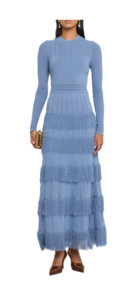 Image of sale on Tiered Fringe Long-sleeve Maxi Dress