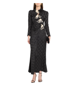 Image of sale on Kelly-b Polka Dot Silk Satin Draped Dress
