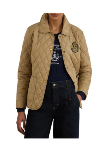 Image of sale on Crest Detail Quilted Jacket