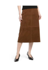 Image of sale on Suede Seamed Midi Skirt