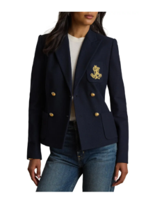 Image of sale on Crest Double Breasted Cotton Piqué Blazer