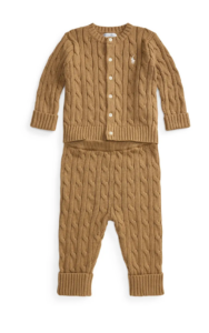 Image of sale on Cable Knit Cotton Cardigan & Pants Set 24 M
