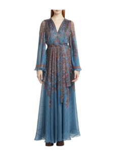 Image of sale on Floral Paisley Silk Boho Gown