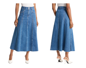 Image of sale on Alix High Waist Circle Denim Skirt