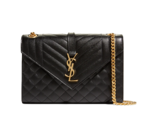 Image of sale on Envelope Triquilt Medium Ysl Shoulder Bag in Grained Leather