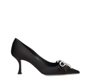 Image of sale on Auria 70 Satin Embellished Bow Pumps