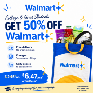 Image of sale on Walmart+ Student