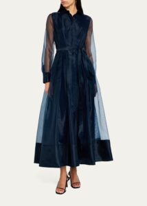 Image of sale on Montgomery Long-sleeve Button-front Midi Dress