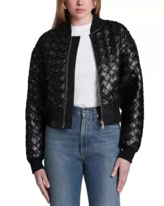 Image of sale on Faux Leather Bomber Jacket