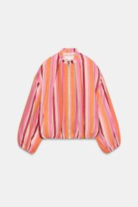 Image of sale on Striped Bomber Jacket