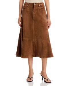 Image of sale on Faux Suede Midi Skirt