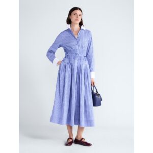 Image of sale on Women’s and Women’s Plus Long Sleeve Smocked Pleated Shirt Dress