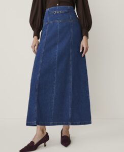 Image of sale on Horsebit Full Denim Skirt