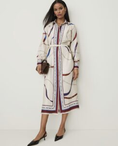 Image of sale on Horsebit Print Midi Shirtdress