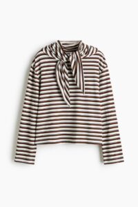 Image of sale on Long-sleeved Scarf-collar Top