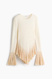Image of sale on Flounced Pointelle-knit Top