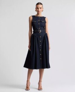 Image of sale on Women’s Sleeveless Denim Midi Dress