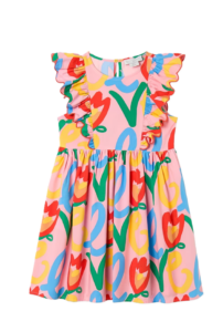 Image of sale on Girl’s Love-print Ruffled-sleeve Dress, Size 5