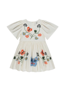 Image of sale on Girl’s Carlin Embroidered Butterfly-sleeve Dress