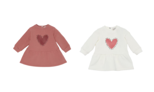 Image of sale on Girl’s Heart Logo-print Sweatshirt Dress, Size 6m-2