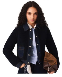 Image of sale on Bouclé and Denim-detail Jacket