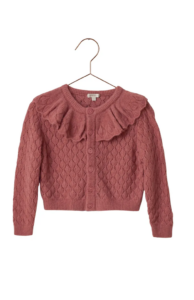 Image of sale on Kids’ Ruffle Diamond Pointelle Cardigan